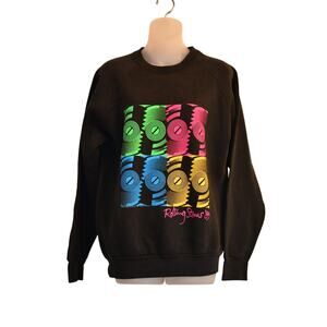 Vintage Rolling Stones L Steel Wheels 1989 Tour Brokum Sweater FOTL Budweiser